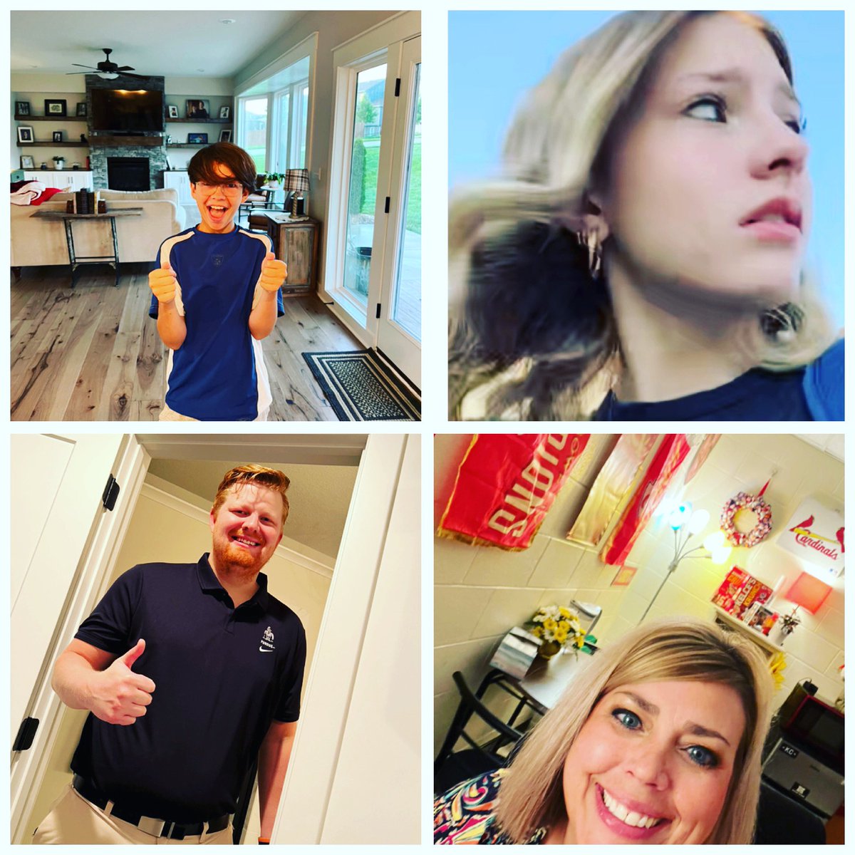 fields1334's tweet photo. I will let you guess who is who. One of us is excited for his first day of of 7th grade. Another one of us is a sassy freshman on her first day of school. Two of us are on our THIRD day of school—year 9 and year 22. #oneofusissuperold #justwaitingtogetmydogmomdegree https://t.co/lKx6MvzYGe