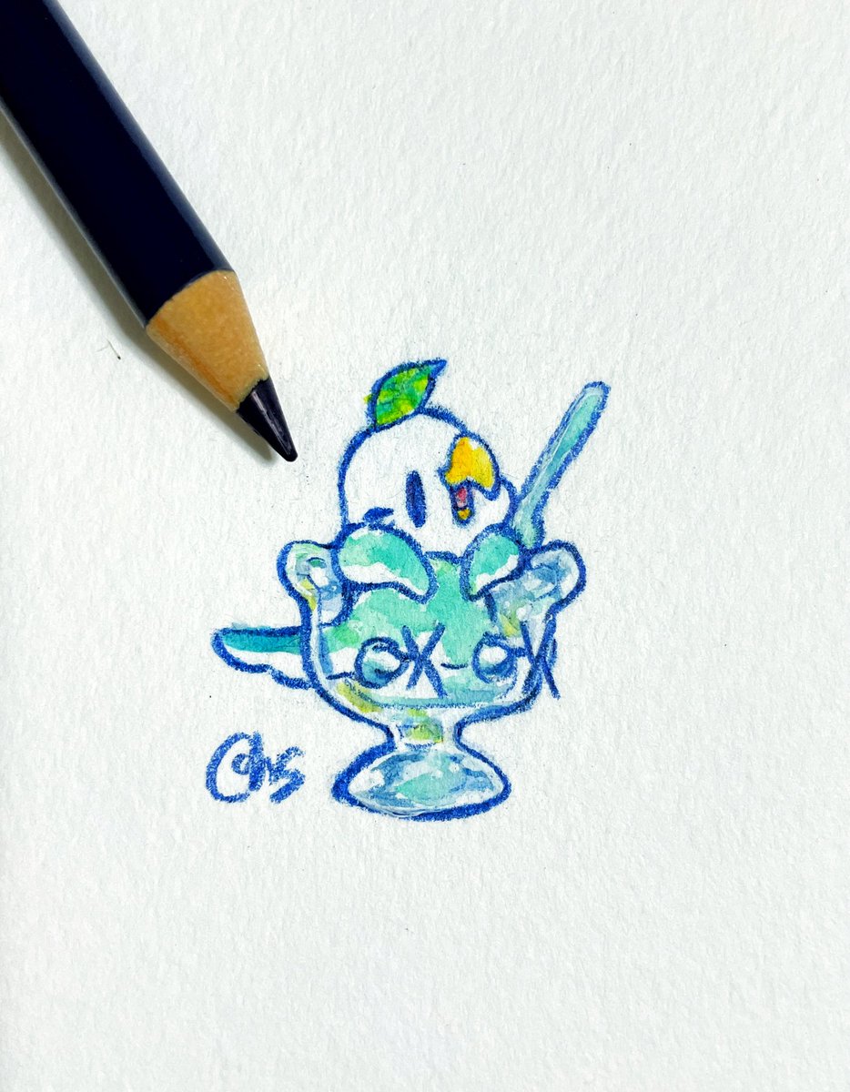 「シャーベットなセキセイちゃん 」|はなのすみれ🐤🦜のイラスト