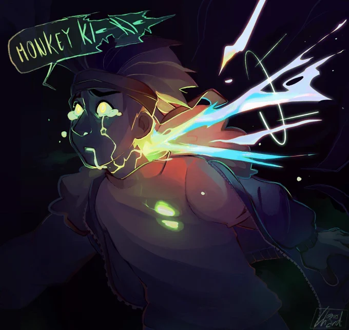 -got this in a dream-woke myself up to sketch it-me hating my brain because I couldn't fall back asleep after that#lmkmk #legomonkiekidfanart #digitaldrawing 