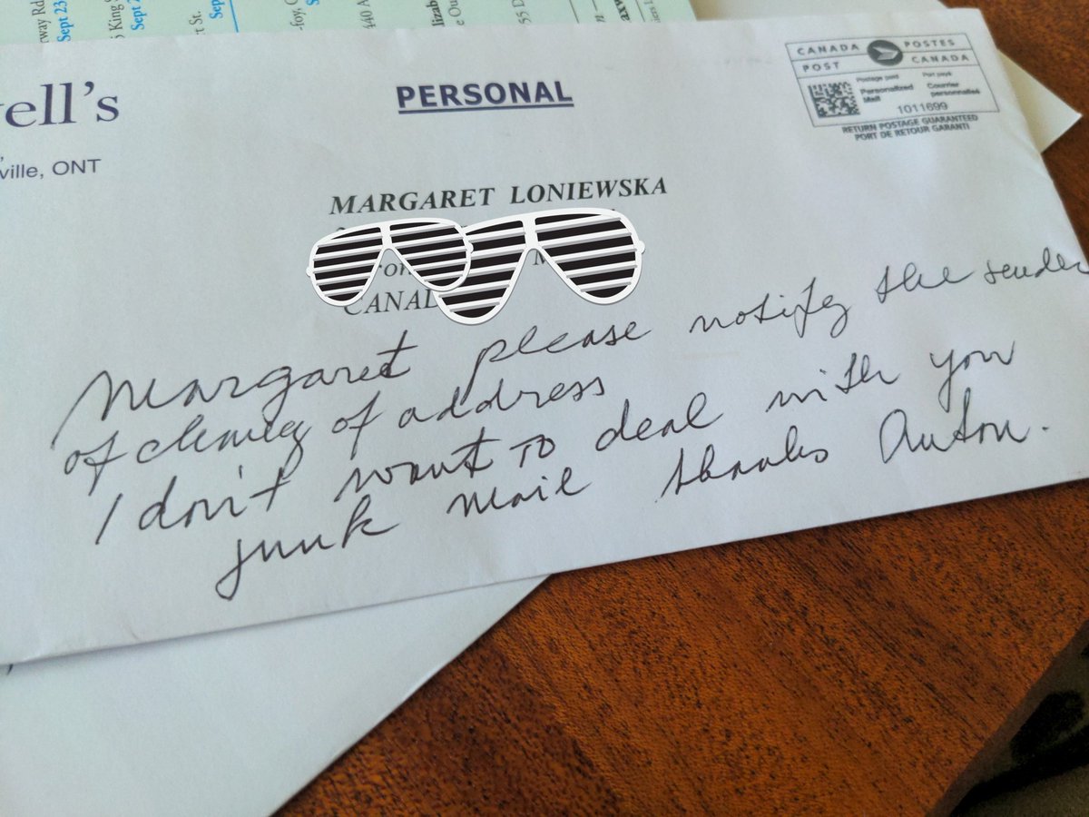 Question: Do people know how direct mail marketing even works? The flyer company just needs a name and an address. They don't care if it's still correct. Just another flyer to the door. The passive aggressive note 🙄.  #exlandlord #keepitforwheniamfamous