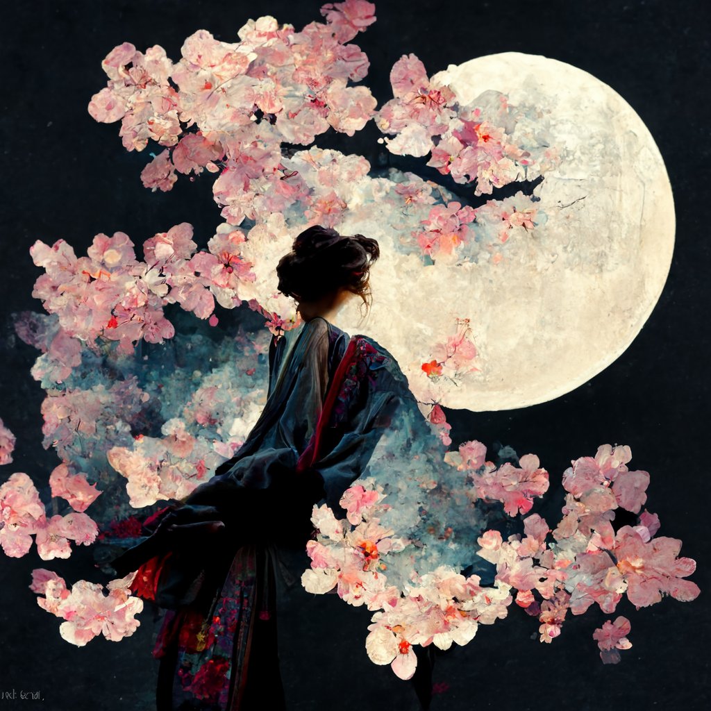 「桜に魅入られてる Midjourney 」|下傘のイラスト
