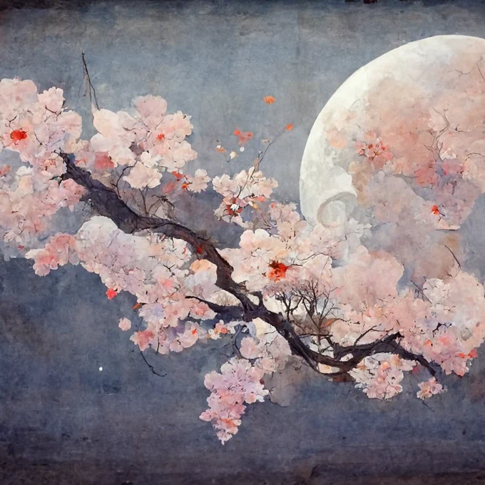 桜に魅入られてる Midjourney 
