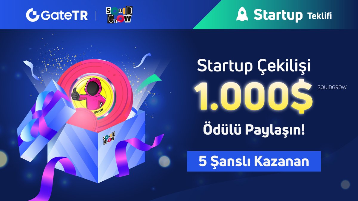 🎁GateTR'dan 36 Saatlik Kampanya! 

💰5  kazanan, 1000$ Değerinde $SQUIDGROW token ödül havuzunu paylaşacak!

Görevleri tamamla ve çekilişi kazanma şansı yakala. 🏃🏽‍♂️

👉🏼Gleam Görevleri: gleam.io/MVDNE/gate-tr-…