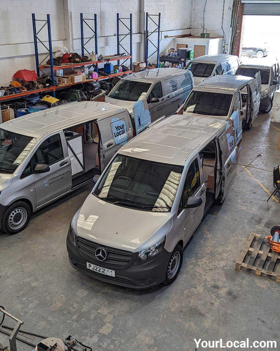 YourLocal_com's tweet photo. 6 of our 14 new vans ready for our new employees in Yorkshire!

If you're a window cleaner and you're interested in earning £40k+ per annum. Send your application to info@yourlocal.com! https://t.co/k3HZJ1PSV0