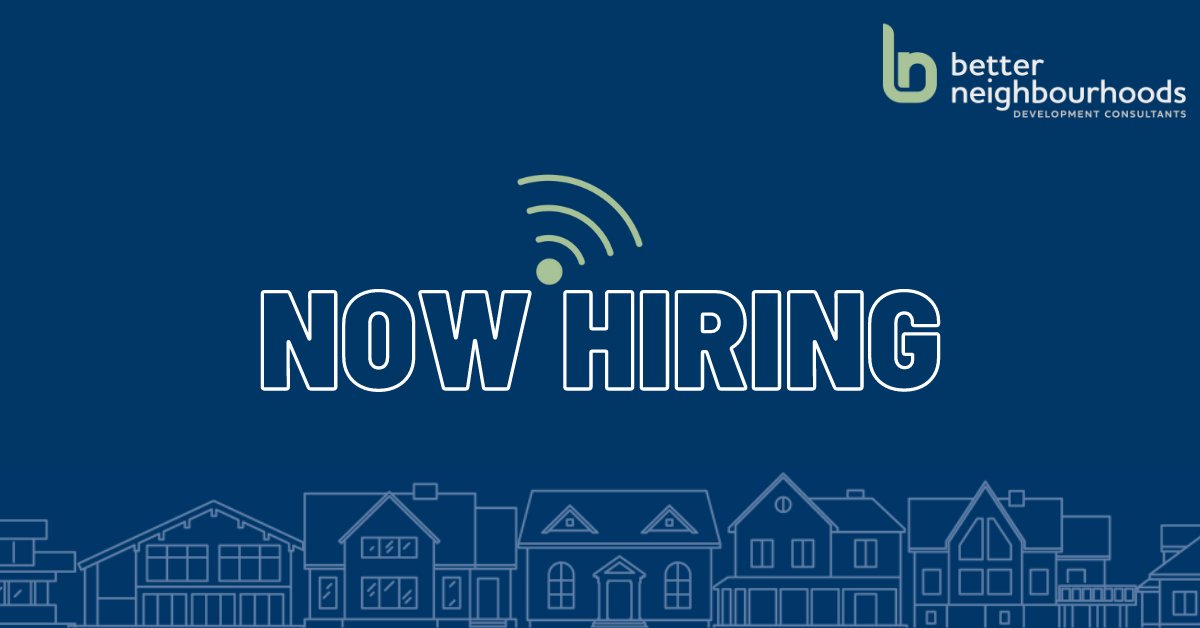We're hiring a Drafting Technologist and an Urban Design Technician. For more information, visit our website at: betterneighbourhoods.ca/our-community/