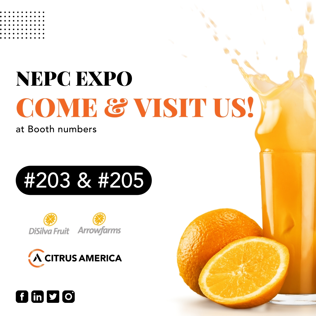 CitrusAmerica's tweet photo. Come and join us today at NEPC Expo! Stop by booth number 203 &amp; 205 for a glass of freshly squeezed juice!  #performancefoodservice #foodservicegroup #foodhygiene #foodproduction #foodinnovation #foodsafetyandhygiene #commercialkitchen https://t.co/dGabaU6PHL