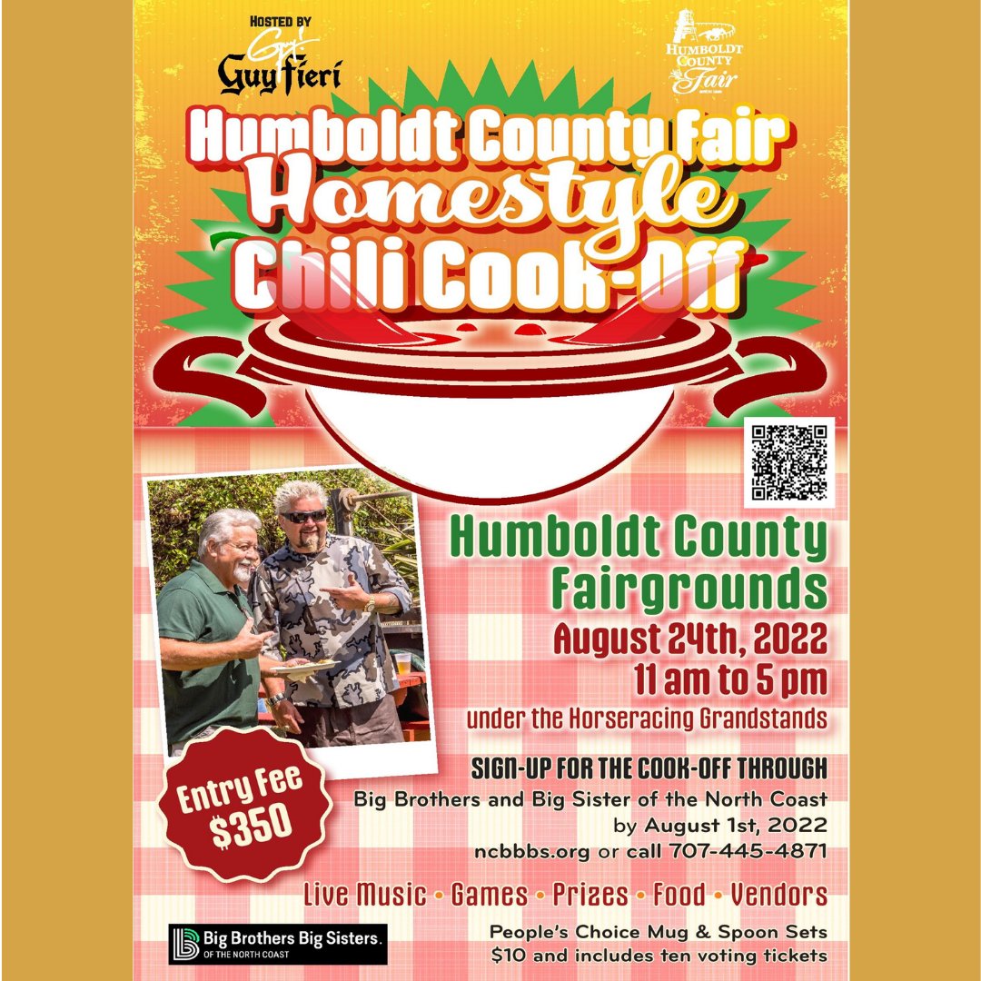 Visit the website for more information ncbbbs.org

#yourchamberworkingforyour #bigchilicookoff
#humboldtcountyfair #bbbsnorthcoast
#eurekachamberofcommerce #eurekacalifornia
#EurekaCA #eureka #humboldtcounty