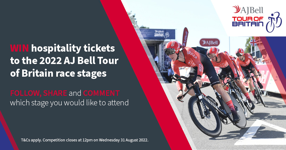 LifeatAJBell's tweet photo. Want VIP tickets to the AJ Bell @TourOfBritain? Simply follow the steps below:

FOLLOW us, RETWEET this , and COMMENT with which stage you’d like to attend for your chance to WIN!

T&amp;Cs apply/stages >>> https://t.co/3Fk6Lzhnk8

#TourOfBritain https://t.co/Lpi4b6ZGzC