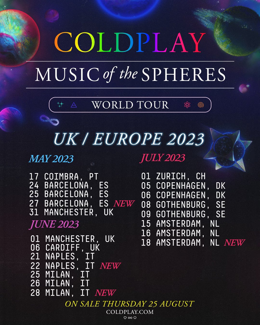 Coldplay on X: "Due to incredible interest in the  UK/European