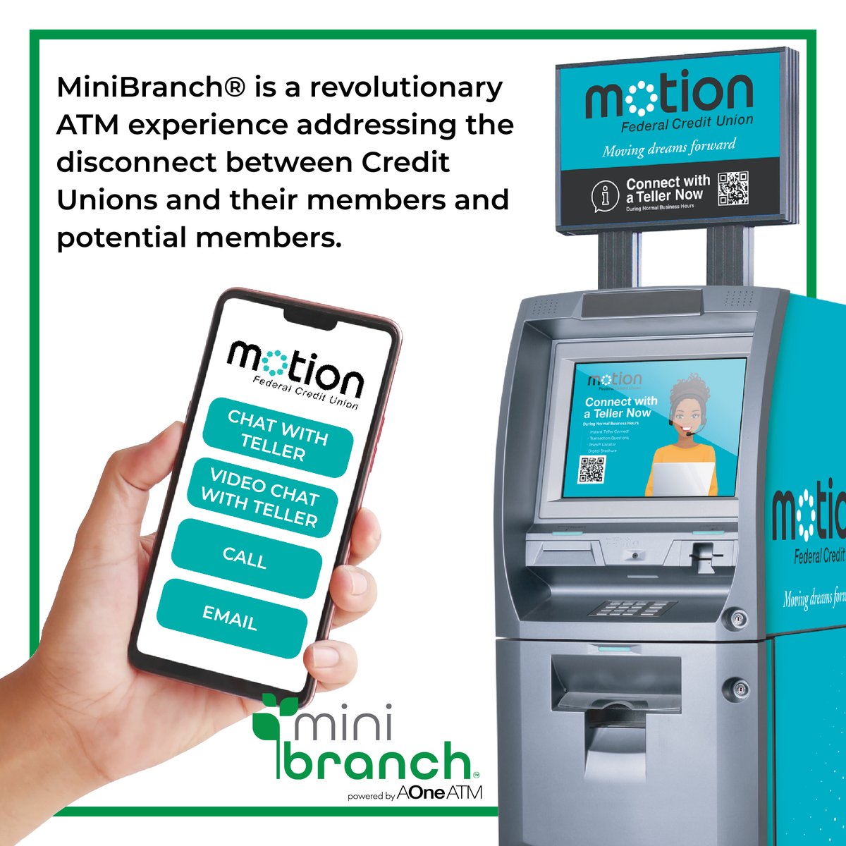 AOneATM's tweet photo. Request More Information: https://t.co/2I4g7oDJcT
MiniBranch is a revolutionary ATM experience addressing the disconnect between Credit Unions and their members and potential members.
#MiniBranch #AOneATM #ATMOutsourcing #beeverywhere #creditunions #connectnow https://t.co/absO7RdrDT
