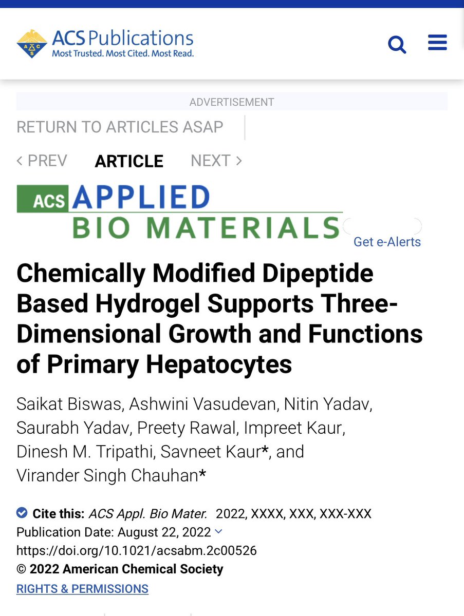 savykaur3's tweet photo. ‘A peptide-based hydrogel for culture of primary hepatocytes’. A collaborative work with Prof Chauhan’s group in ICGEB now online! Congrats team @DineshMTripathi @Ash_wineee @SiskinImpreet @PretsR #livertwitter https://t.co/4Rj2SMobXn