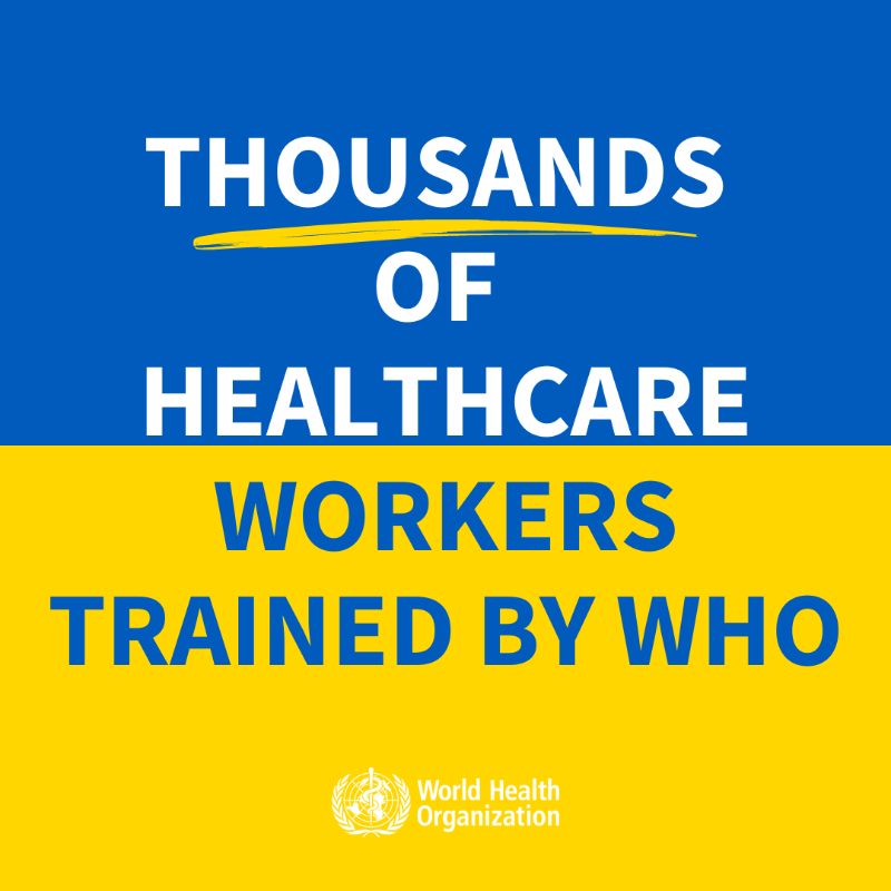 WHO's tweet photo. Today marks 6⃣ months since the beginning of the war in #Ukraine 🇺🇦
 
♦️ Millions are displaced
♦️ Thousands died
♦️ Hundreds of attacks on health care
 
WHO and its partners help address immediate needs and support the country reconstructing its health system.
