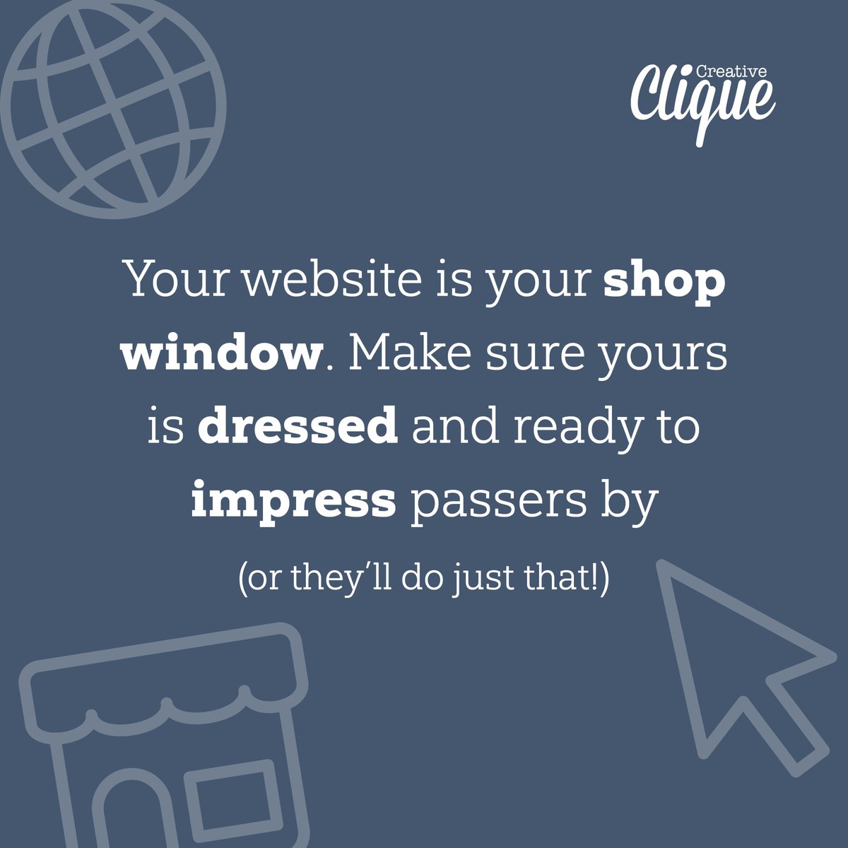 creativeclique's tweet photo. Don't let a bad website put people off your brand/business! 

We can create a beautiful website just for you, so what are you waiting for? 

https://t.co/lstWd9kTXx

#creativeclique #websites #webdesign #design #social #marketing #copywriting https://t.co/djeQksj0GT