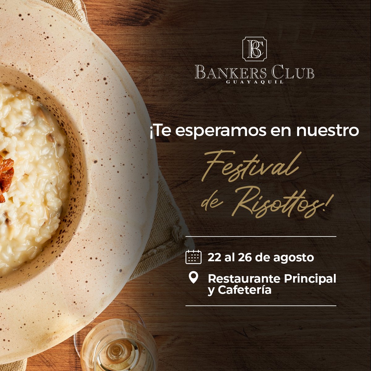 BankersClub_ec's tweet photo. Más de 10 opciones de Risotto disponibles para que degustes junto a tus amigos y tengas una copa de vino de cortesía😍🤯

#BankersClub #FestivalDeRisotto #Risottos https://t.co/bAlNsYrzNV