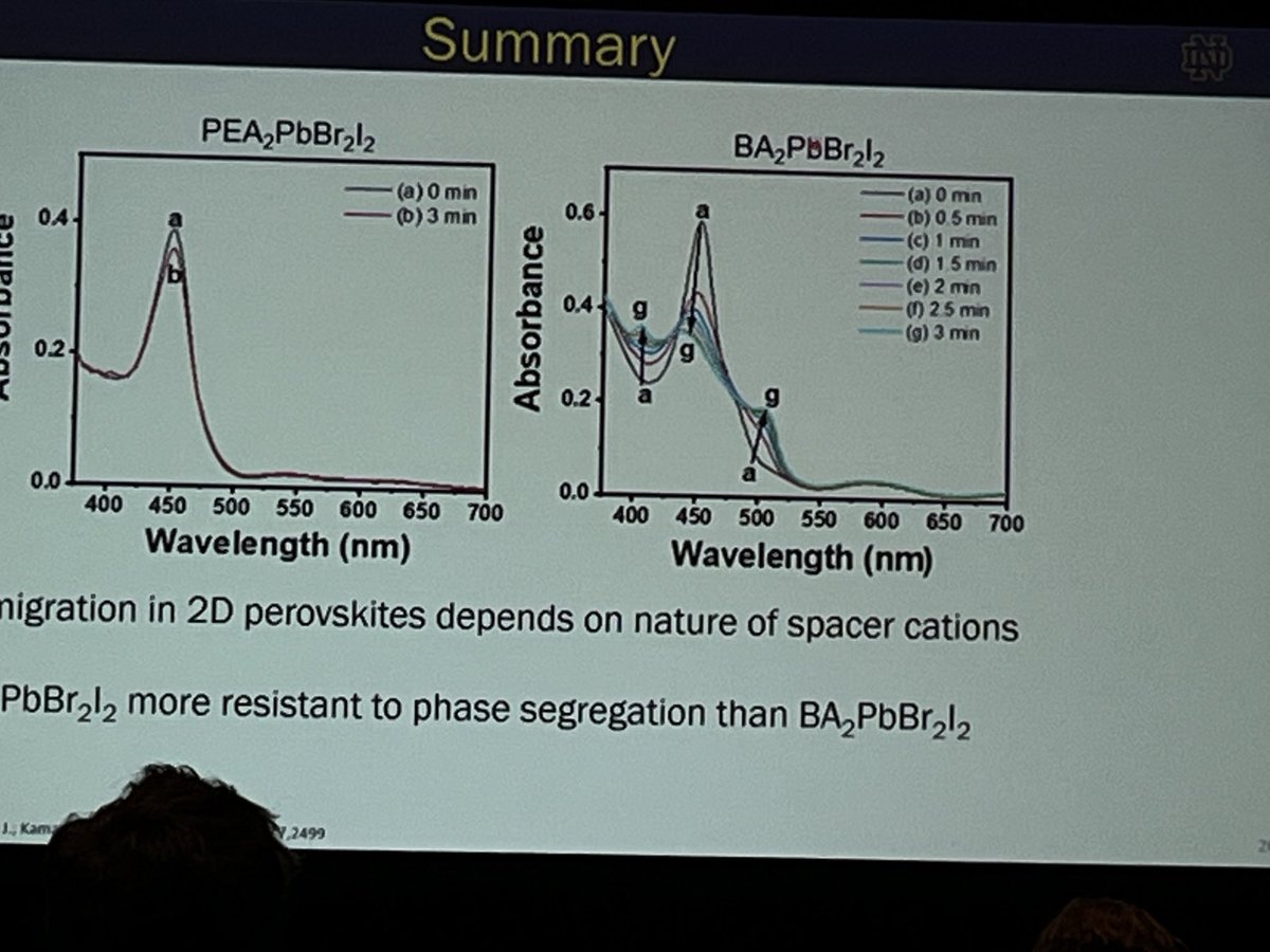 KamatlabND's tweet photo. ⁦@MathewPreethi⁩ @kamatlab presenting her 2D Perovskite work on phase segregation at #acs2022 in Chicago https://t.co/HzNncavzuI