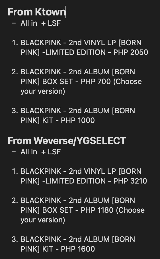 multiseoul's tweet photo. [PH GO 🇵🇭]

BLACKPINK - BORN PINK

☺️ Prices below (Updated prices)
✂️ DOO: Until OOS
📅 DOP: 9/14 (50%); Remaining once the items arrive in the PH
🚢 Normal ETA (3-4 weeks KR, 6-9 weeks USA)
✏️ Order Form: https://t.co/Ljhe9RQPyK https://t.co/60kPObOP9E