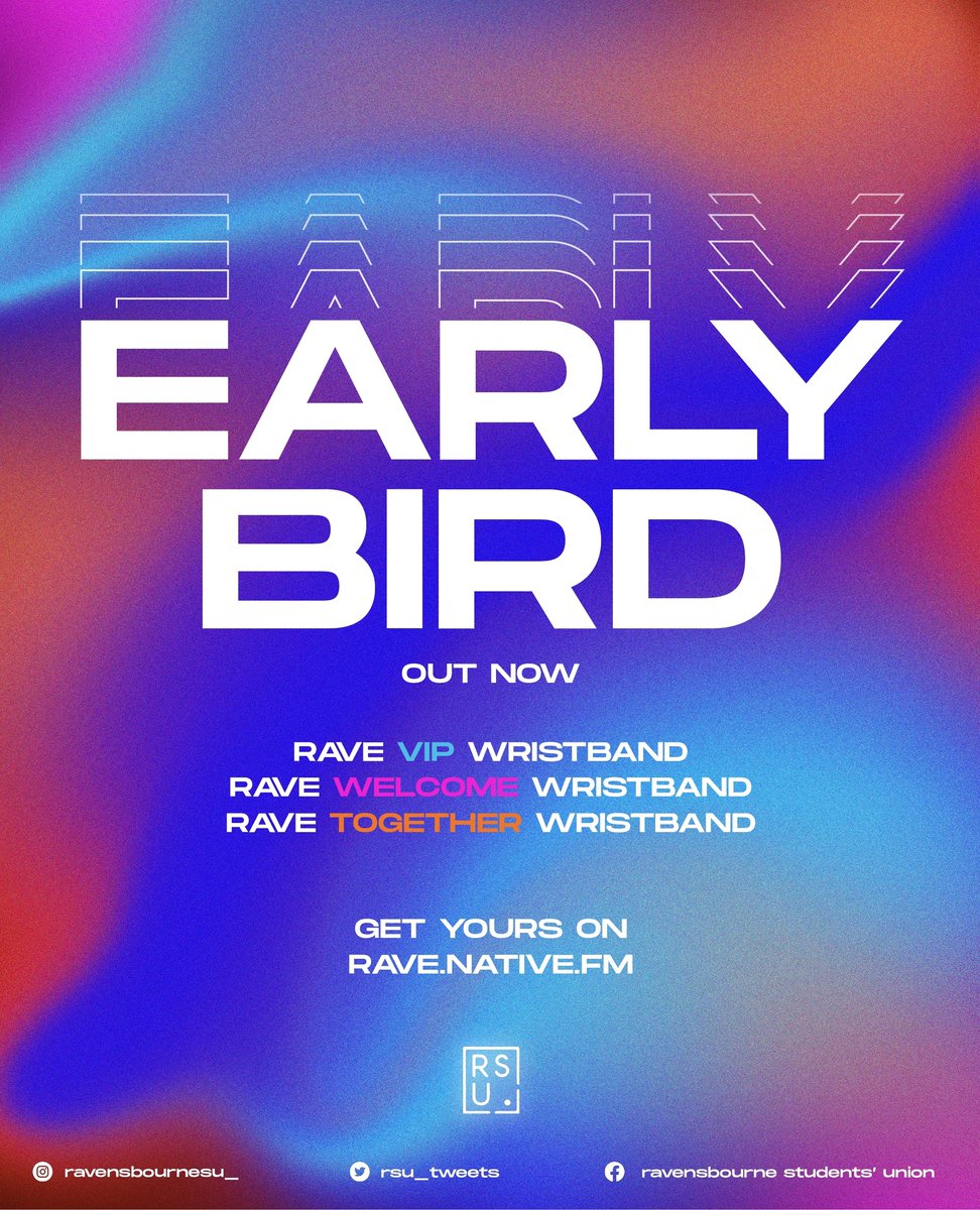 Your Early Bird Wristbands are now LIVE - available for one week only, don't wait as numbers are limited

We are launching our events in phases, your first batch of events have now been revealed online. Keep up to date with us to see what the latest events will be.

#RSUWELCOME22