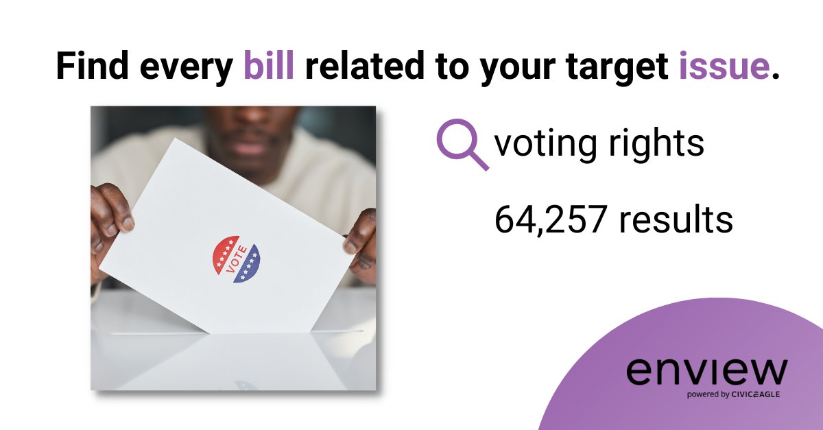 pluralpolicy's tweet photo. 🕵️ Track your target issue across every legislature in the country.
#Enview makes it effortless to stay on top of your target issues where and when it counts.
#legislativetracking #legislativeintelligence
https://t.co/xj7Aox05K8 https://t.co/3pCxJyWAF3