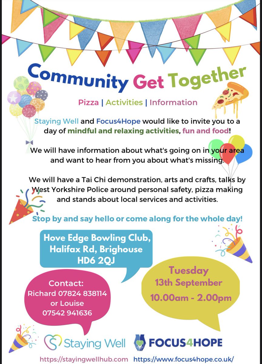We are delighted to be hosting another community event this year with <a href="/Focus4Hope/">Focus4Hope</a>. There will be food, a range of activities and various information on what’s on in your area. Get in touch to find out more! #Communityevent