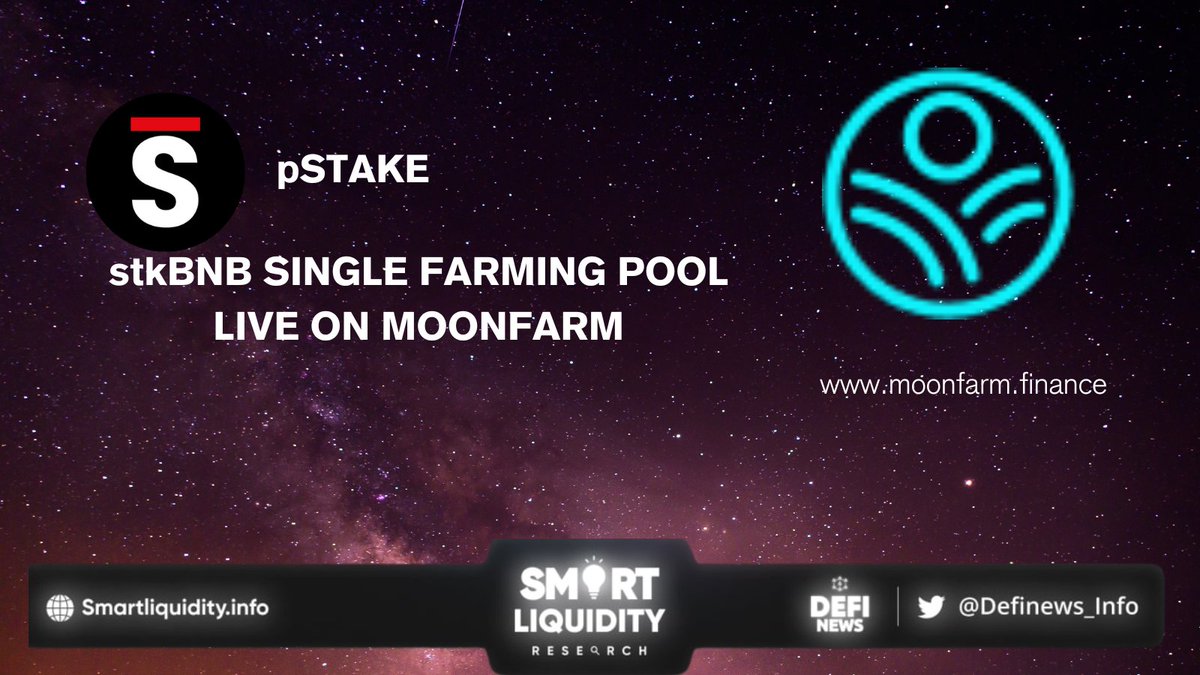 Definews_Info's tweet photo. π° @pStakeFinance $stkBNB Single Farming Pool on @MoonfarmFinance went live
π°Users will enjoy the best benefits that #Moonfarm and #pSTAKE brought in
π· Purchase $stkBNB on @PancakeSwap
π· Stake and earn 6% APR
π· No impermanent loss
π½ INFO
https://t.co/aP8zH26442
#Definews https://t.co/l1RtDUefBA
