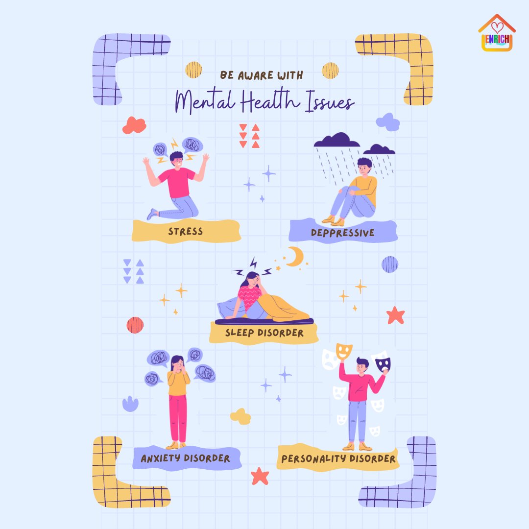 EnrichNY's tweet photo. Be Aware of Mental Health Issues......
#Mentalhealth #mentalhealthsupport #mentalproblem #mentalhealthissues #healthcare #stressrelief #depression #Anxiety
to get more info, visit us: https://t.co/FkrDt0o8qs https://t.co/3rXYrhH0qm