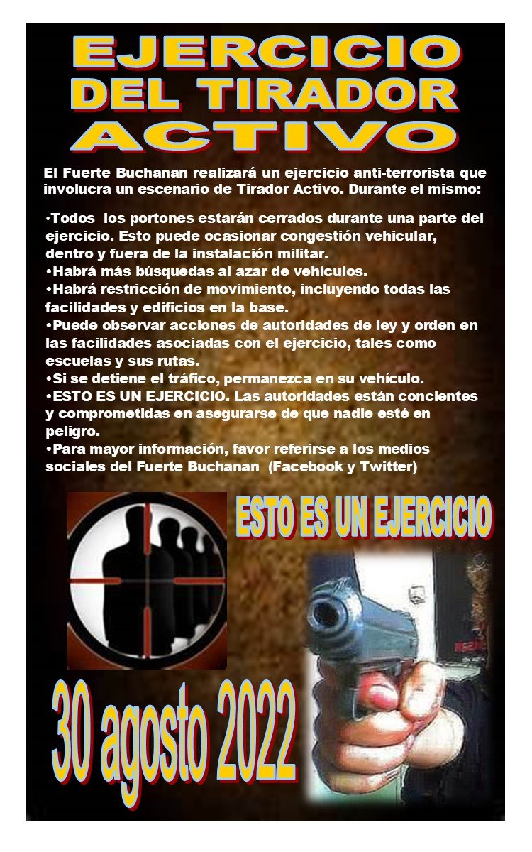 USAGFtBuchanan's tweet photo. ACTIVE SHOOTER EXERCISE - 30 AUGUST 2022
EJERCICIO DE TIRADOR ACTIVO - 30 DE AGOSTO 2022
@OmarJJones #usarmy #81stRD #armymateriel #armyimcom #armyreserve #armyimcom #USArmySFL #prguard #1stMSC https://t.co/cTGD5xjoXn