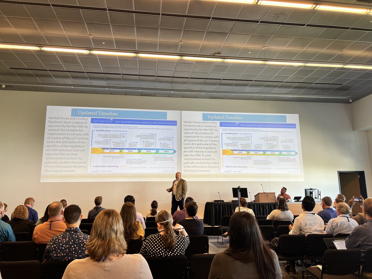 Fantastic talk by <a href="/mbmarchant/">Michael Marchant</a> and <a href="/MrDanielMarenco/">Daniel Marenco</a> at #UGM22 on how <a href="/UCDavisHealth/">UC Davis Health</a> has developed governance, process, and #interoperability strategy 💻📲📟
 Great insights on <a href="/HL7/">HL7 International</a> #FHIR, Bulk FHIR, and <a href="/ServiceNow/">ServiceNow</a> integration to drive efficiency &amp; transparency
#healthcare #health