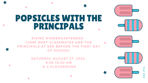 Rising SRE Kindergarteners - come meet classmates and the principals before the first day of school! <a href="/ScottsRidgeES/">Scotts Ridge ES</a>