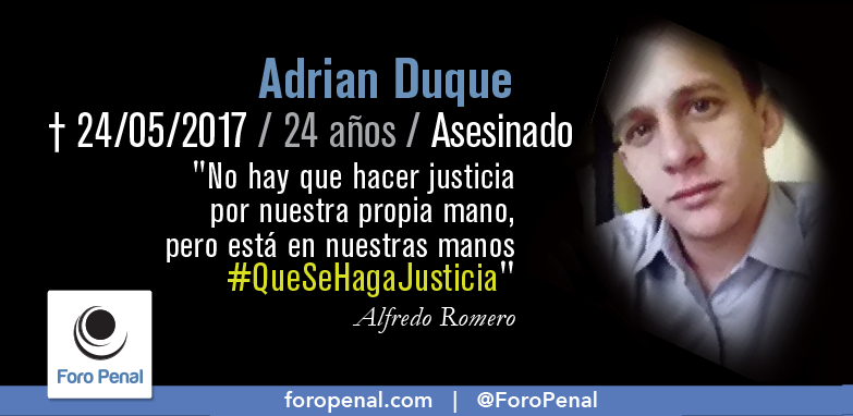 ForoPenal's tweet photo. #24Ag Hoy se cumplen 6 años y 3 meses de la muerte de 𝗔𝗱𝗿𝗶á𝗻 𝗗𝘂𝗾𝘂𝗲 el 24/05/2017.
No lo olvidemos. #QueSeHagaJusticia
- Foro Penal
Mas información sobre el caso aquí: https://t.co/oTjIjj99dG https://t.co/PQfAUzc74F