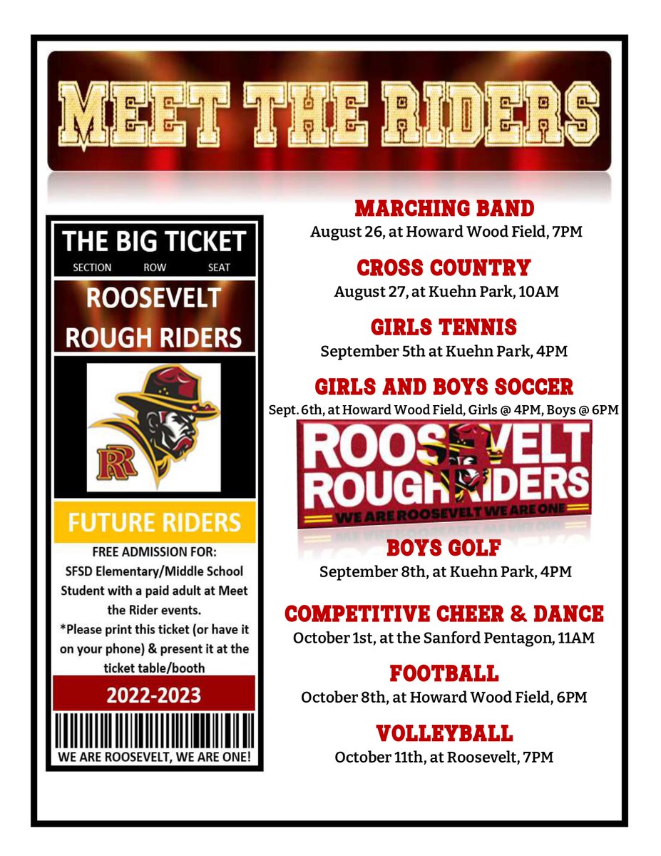 This Friday at the RHS football game, future riders can meet members of our very own marching band! #chargeforward #meettheriders