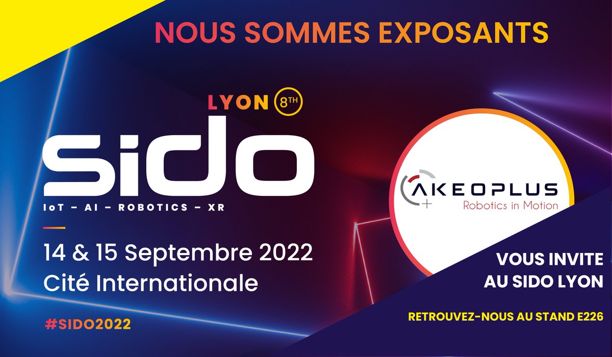 🔥 #Robots #IA #IoT #XR à la rentrée ! 🔥
En cette rentrée, LE lieu pour découvrir les nouveautés technologiques et trouver le bon partenaire pour votre projet industriel c’est le #SIDO2022 les 14 et 15 septembre !
Retrouvez nous sur le stand E226, découvrez la robotique no-code!