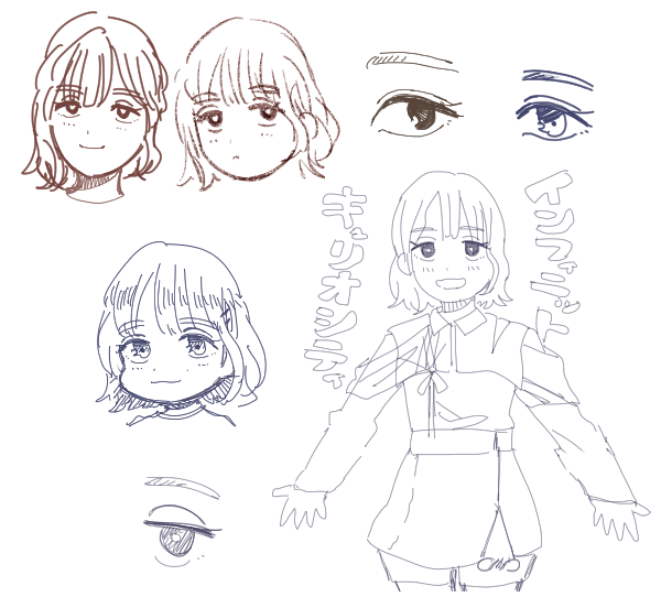 これは田中有紀さんをSDで描きたくて試行錯誤してる様子 