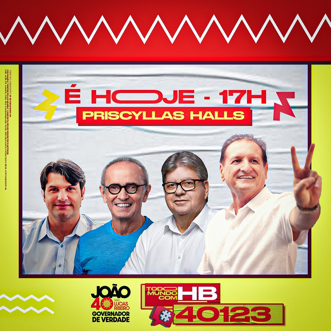 Convidamos os amigos e amigas para o lançamento da candidatura à reeleição do deputado estadual <a href="/hervaziobezerra/">Hervázio Bezerra</a>, nesta quarta-feira (24), às 17h, na Priscyllas Halls. 

HERVÁZIO BEZERRA 40.123 e JOÃO 40! 💛✌🏼