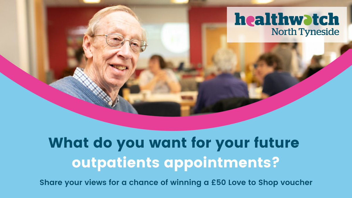 HWNTyneside's tweet image. Have you been an #outpatient or accompanied one to an appointment? Then we want to hear your views! 

Click: surveymonkey.co.uk/r/Northumbriao… to help @HWNTyneside and @NorthumbriaNHS  understand what would be important to you to make your follow up care better

#health #northtyneside
