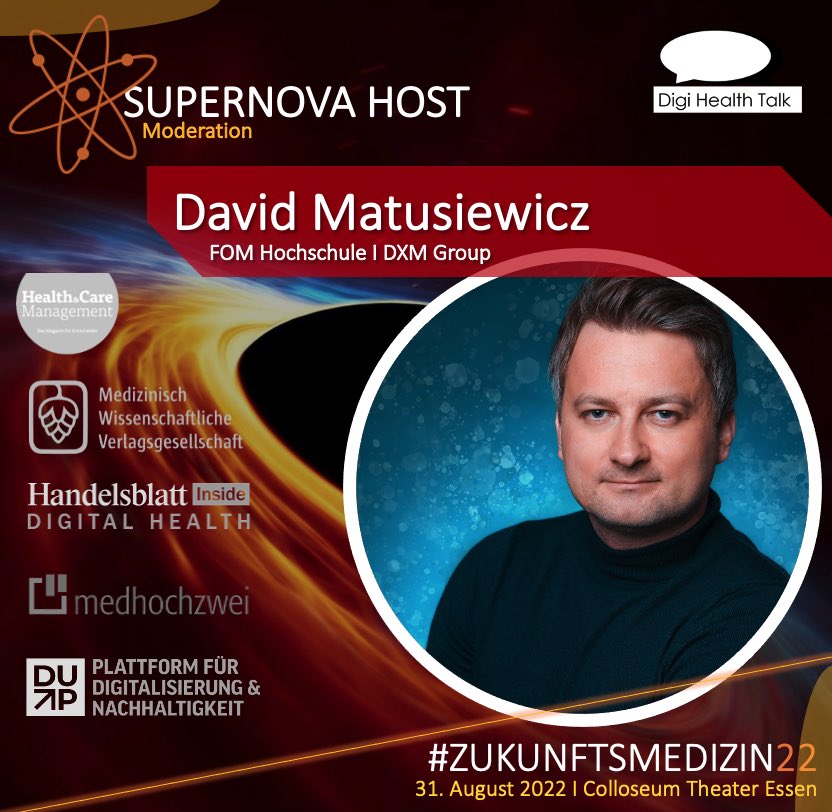dmatusiewicz's tweet photo. #zukunftsmedizin22 am 31. August 2022 im Colloseum Essen. Be part of it: https://t.co/jkGIDBtWUQ #digihealthtalk https://t.co/LNMclvCdi3