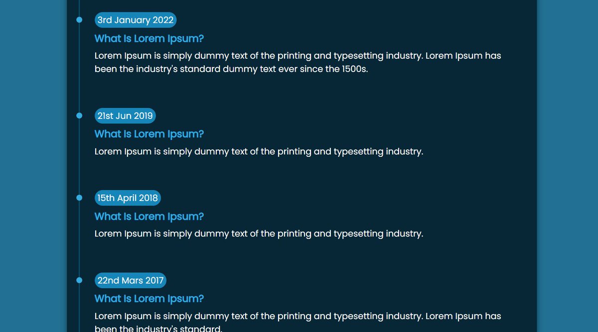 GoSnippets's tweet image. GoSnippets - Pure CSS Timeline Design With Cool Hover Effects gosnippets.com/snippets/pure-…

#100DaysOfCode #CodeNewbie #DEVCommunity #javascript #Python #Linux #ArtificialIntelligence #MachineLearning #DataScience #HTML #CSS #Coding #tech #technology