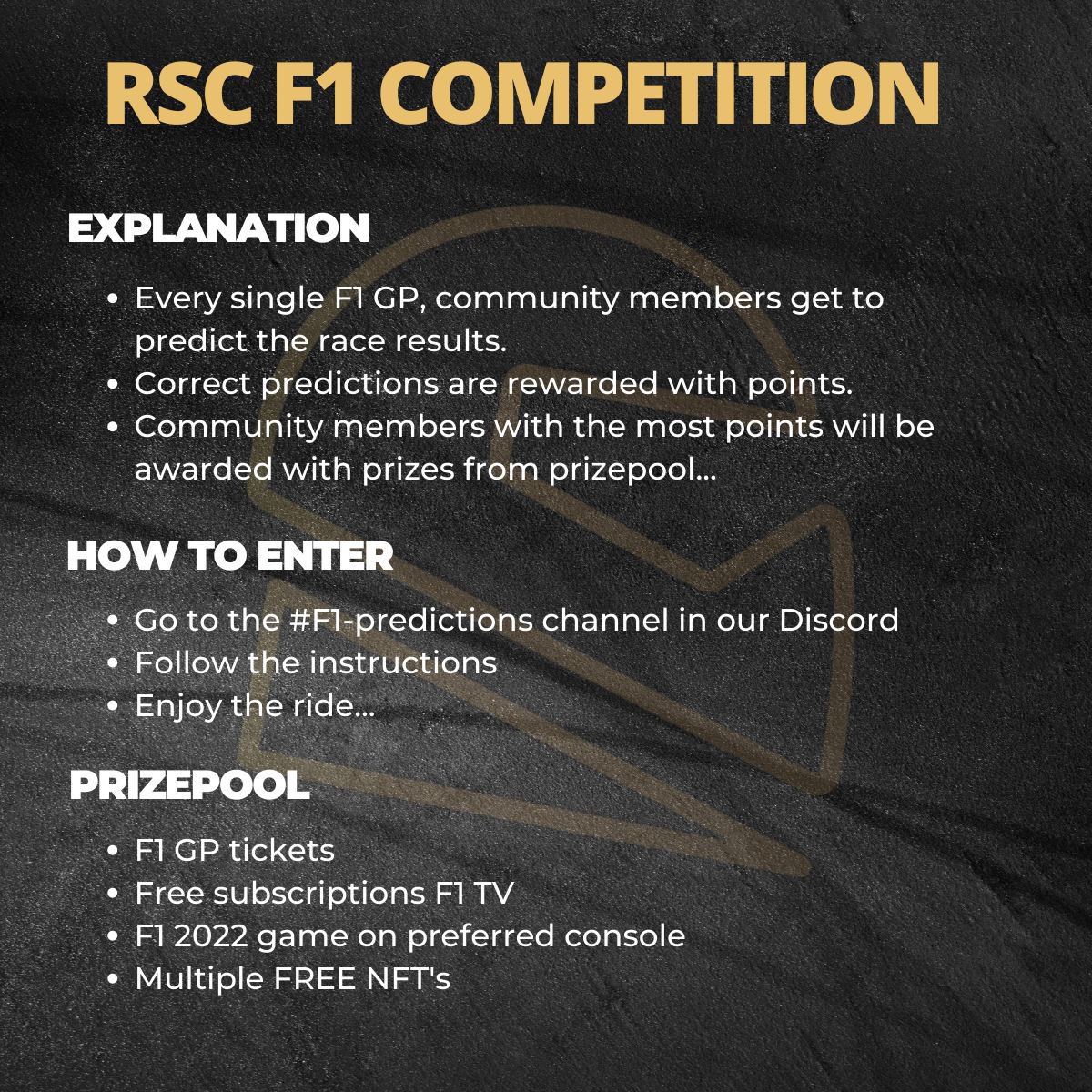 racingsocialnft's tweet photo. 🚨 IT IS RACEWEEK! 🚨

@F1 returns with a bang! The Belgian GP 🇧🇪

So it's that time again, the RSC F1 League! 🏎️ 

Join our discord and participate in the F1 Fantasy League, for a chance to win crazy prizes, like F1 tickets, merch and more! 🏆 https://t.co/7tr9oQban4