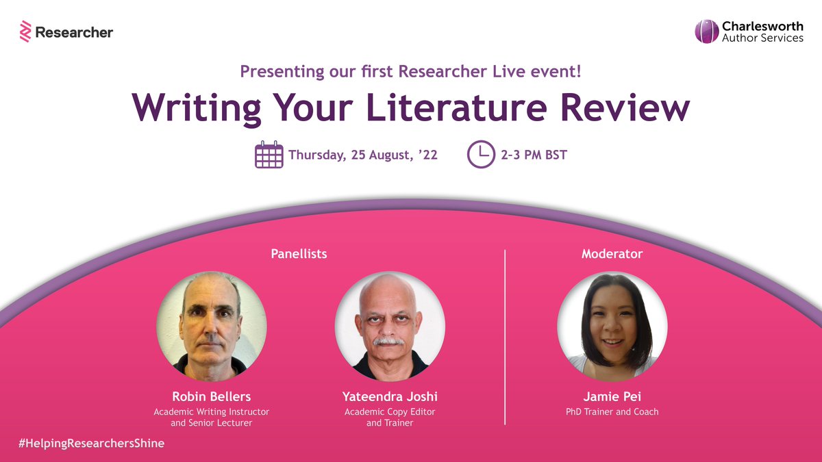 CWGAuthors's tweet image. TODAY! Starting shortly!! Don't miss out!!!

Details here. 👉 researcher-app.com/paper/12205884

#HelpingResearchersShine🌟 #ResearcherEducation #LiteratureReview #AcWri #ECRchat #PhDchat

#AcademicTwitter @verymessyjamie @ResearcherApp