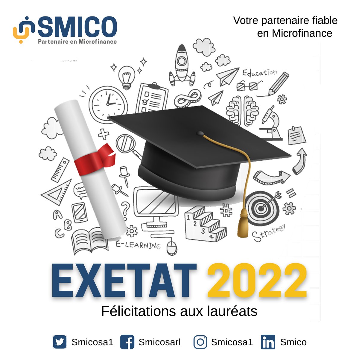 Chers parents, optez pour le compte Epargne #education et souscrivez au Crédit éducation pour assurer l’avenir de vos enfants.

"Pensez à leur avenir et faites confiance à SMICO"

Félicitations à tous les lauréats 

#avenir #reussite #succès #credit #smico #epargne