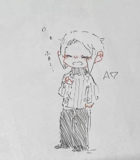 学校の実習でのバスの中で描いたやつ( ^ω^)(脱帽サブマスやめらんねぇ…ッ!!)4等身が1番描きやすいことに気づいた( ˙-˙) 