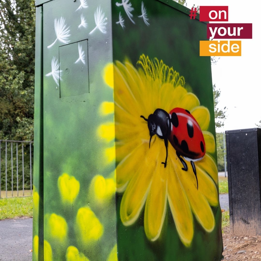 TelfordWrekin's tweet photo. A signal box on Leegate Avenue in Leegomery has had nature mural painted on it by local man Neil from @Auniqueart, a stunning design we can all be proud of. This initiative is funded by the Safer &amp; Stronger Communities project. #SaferStrongerCommunities #Telford #Leegomery https://t.co/rjdpNgI1fY