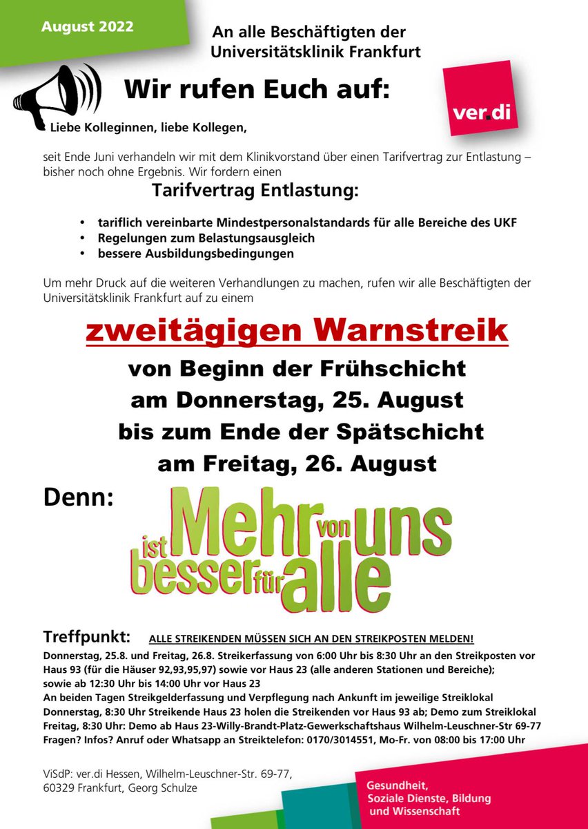 notruf_NRW's tweet image. Unsere Kolleg:innen in Frankfurt a.M. machen weiter. Auch sie fordern vom Arbeitgeber einen TV-E. Sie sind bereits in Verhandlungen darüber. 
Aber die Arbeitgeber blockieren. 
Deshalb machen sie jetzt Druck! Volle Solidarität mit dem Warnstreik!
@verdihessen