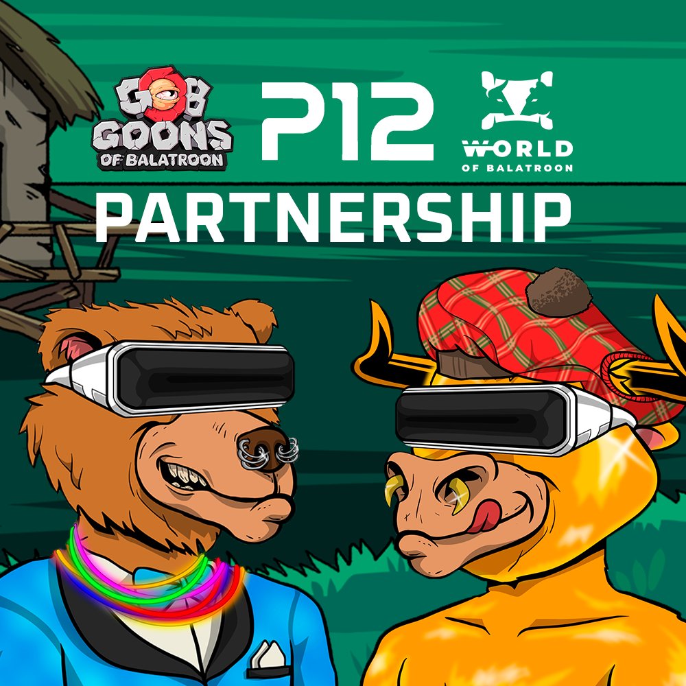 LFGoons's tweet photo. We're thrilled to announce an exciting new partnership with @_p12_ as we take a giant leap into the Metaverse🚀

To celebrate, we have a collaboration giveaway to win @balatroon Land #NFTs and 14,000 $GOB Tokens🥳

Link below🔗 Let's do this P12!
https://t.co/ZguUs3RT7g https://t.co/1oF5YWYw1V