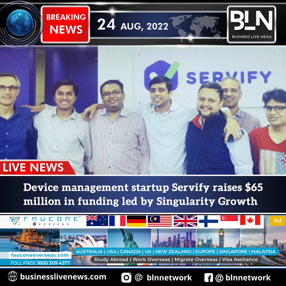 blnnetwork1's tweet photo. Device management startup Servify has raised $65 million in funding as a part of its pre-initial public offering (IPO) round...
Read More: https://t.co/67shPjbVdX
#news #blnnetwork #businesslivenews #bln #device #startups #servify #funding #Singularity #growth https://t.co/LdFy0ltxtZ