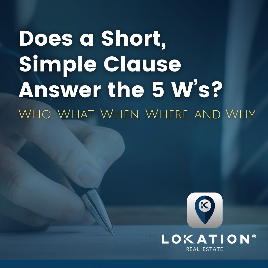 lokationre's tweet photo. When it comes to legal clauses in a contract, if there’s no clear answer to the 5 W’s, it will be very hard to predict how a court would interpret a clause. Remember, details matter!
#southfloridarealtor #realtorlife #realestatelifehack #lifehacks #realestatehacks #realtorhacks https://t.co/JqgUPXNPib