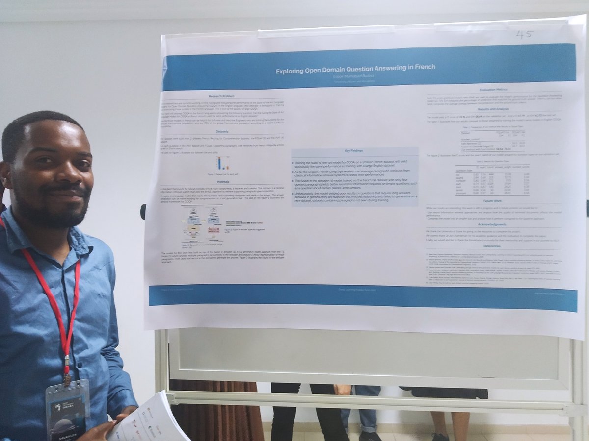 #NLProc posters at Poster Session 1 of Day 3 of #DLIndaba2022 😍👏
