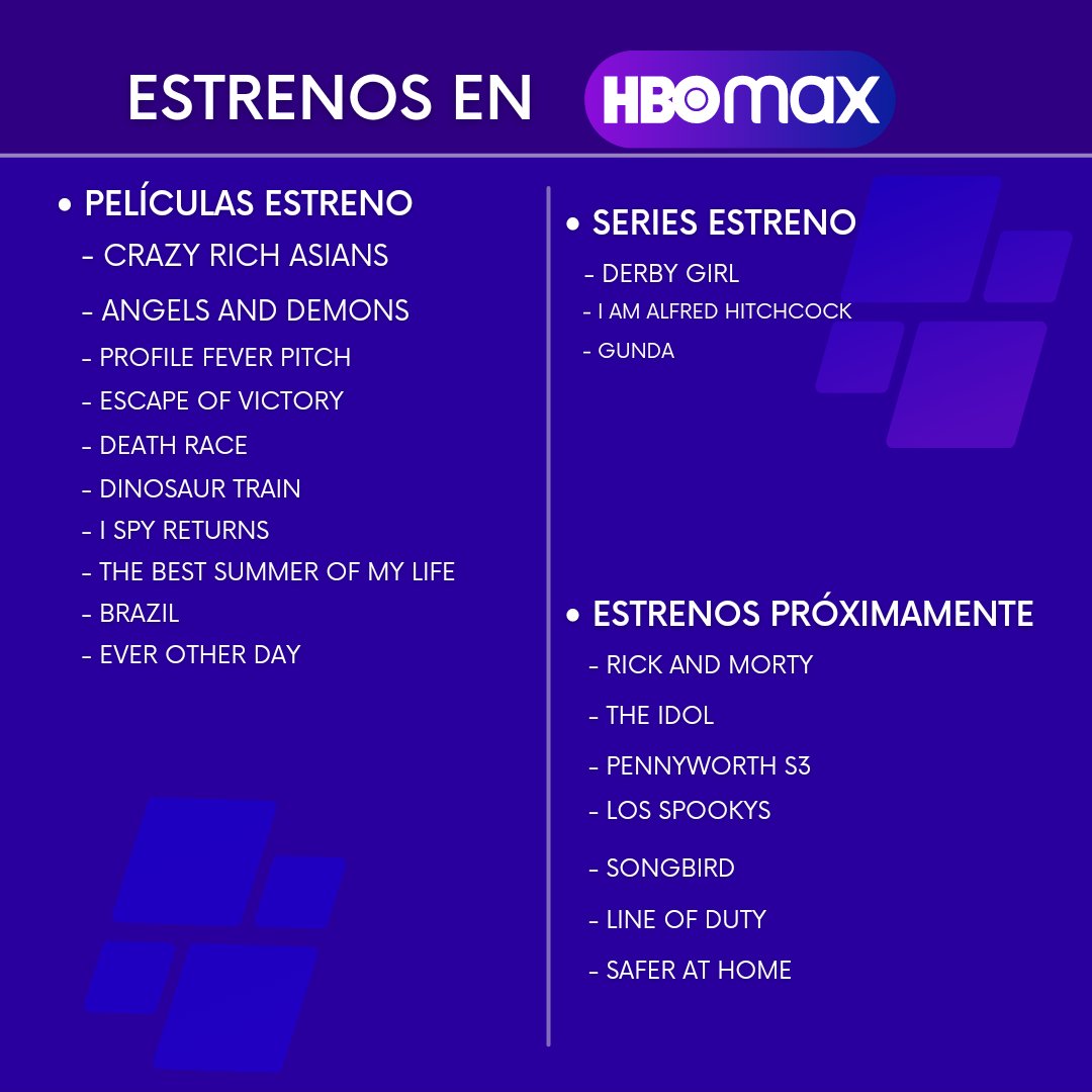 Los estrenos que llegaron hoy a #HBOMax.