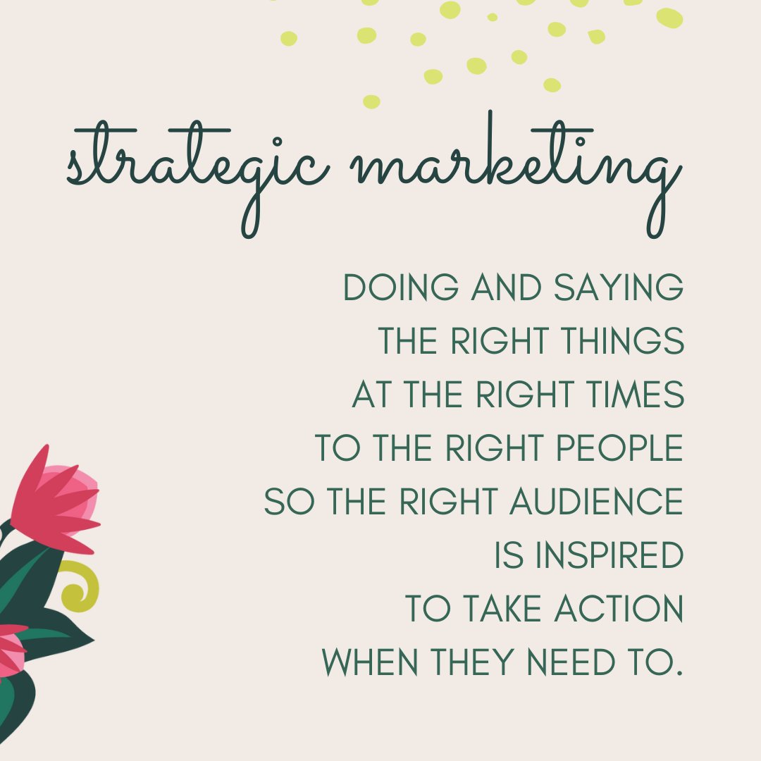 Promosaurus1's tweet image. Marketing effectively isn't about having a website, social media accounts, or a business card...

It is about doing these things strategically: saying the right things at the right times to the right people so that the right audience is inspired to take action when they need it.