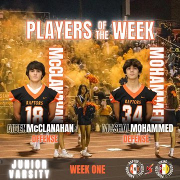 AHS_TDClub's tweet image. @usbnsports Raptor Recap recognizing the rising stars of the @_AHS_Football program this year.👏🏼
JV Defense: @mashalm32 
JV Offense: @McclanahanAiden 
Freshman: Hudson Best 
@Nagel7football : Gage Walker (pictured with coach Scalf)