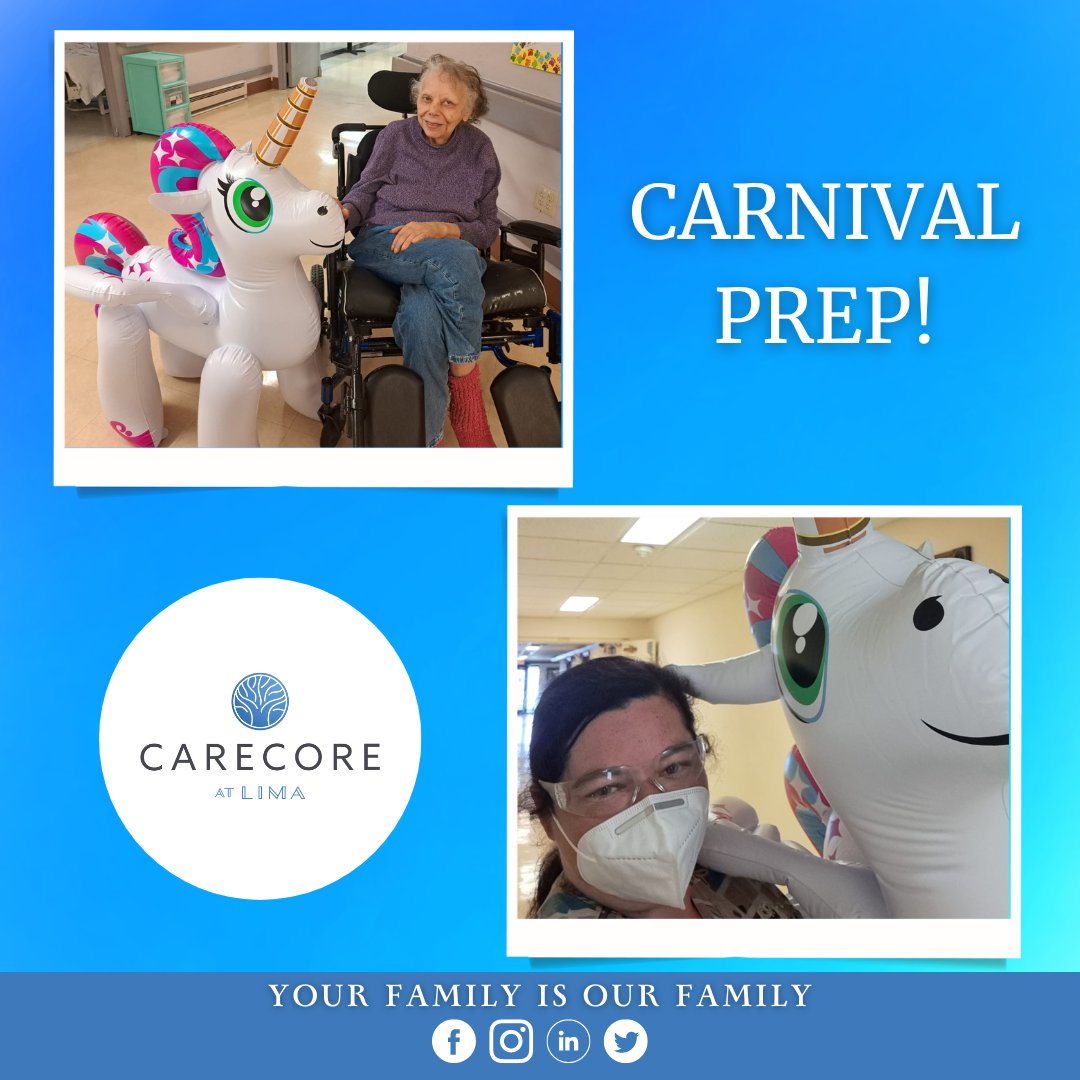 CarecoreLima's tweet photo. It's always a fun day at CareCore at Lima, and today was no exception!
With an inflatable unicorn and all sorts of other decorations, our residents are getting ready for our carnival on Friday!
#CareCoreAtLima #CareCore #Ohio #SNF #Nursing #Health #Care #Assist https://t.co/TA7b7n8QgL